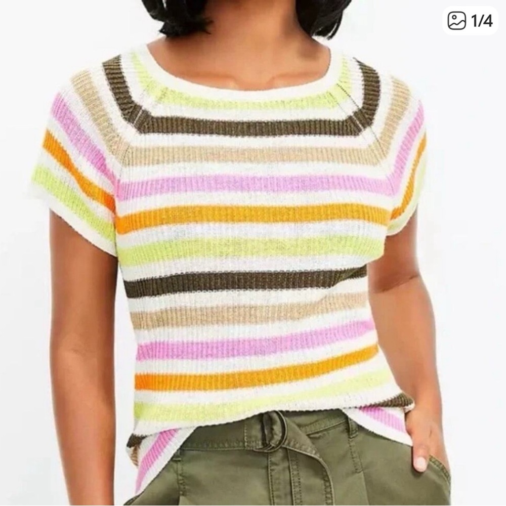 LOFT Colorful Striped Knit Sweater